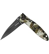 Kershaw Leek Kings Camo, 3 inch Sandvik 14C28N Steel Blade, 410 Stainless Steel Handle, Frame and...