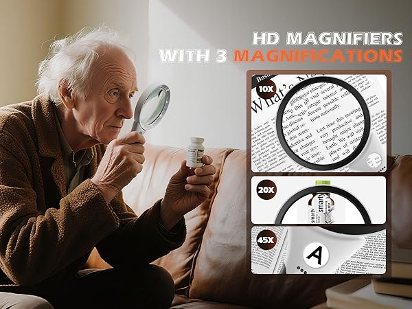 Large Magnifying Glass with Light