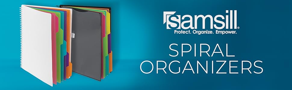 Samsill spiral organizers with tabbed pockets