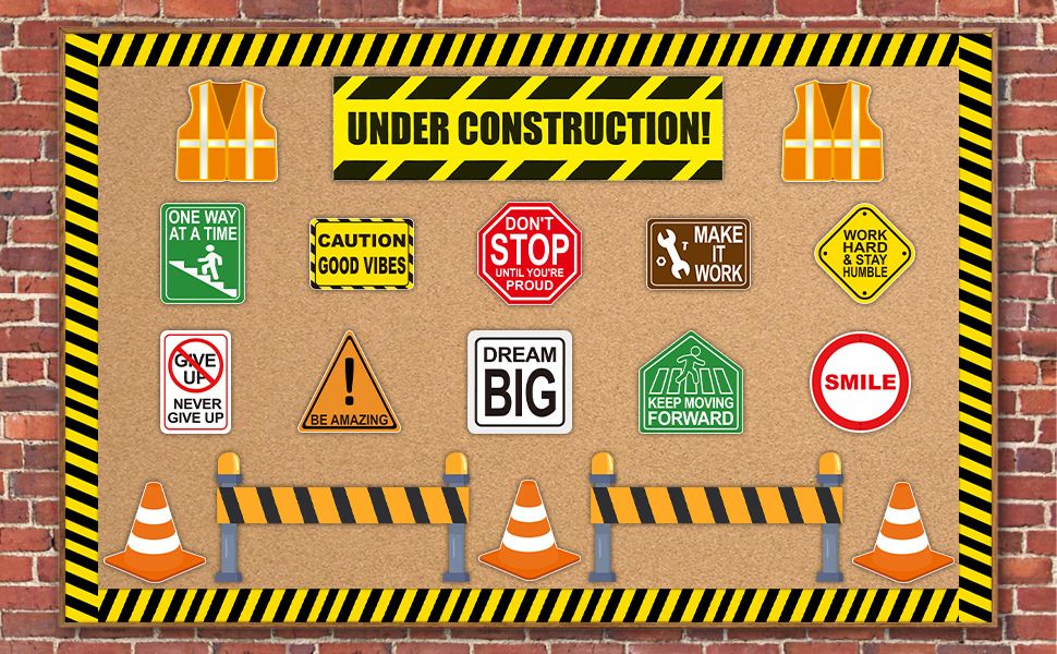 42 Pcs 6 inch Under Construction Positive Sayings Accents