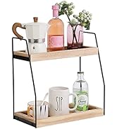 Tiita 2 Tier Bathroom Counter Organizer, Wood Bathroom Countertop Organizer, Kitchen Spice Rack S...