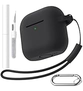 Hamile for AirPods 4 Case (2024) with Cleaner Kit, Keychain & Lanyard – Soft Silicone Protective ...