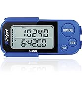 3DTriSport Walking 3D Pedometer with Clip & Strap, eBook Included | 30 Days Memory, Accurate Step...