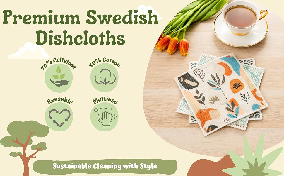 Decorative dishcloths Floral Swedish dishcloths ?cotton dishcloths Biodegradable dishcloths