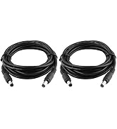 Onite 6.6ft Male to Male Extension Cord, DC 5.5x2.1mm Power Adapter Cable, for LED Strip, Surveil...