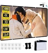 XINLEMY 120 inch Projector Screen 16:9 Foldable Washable Portable Projection Movies Screens Suppo...