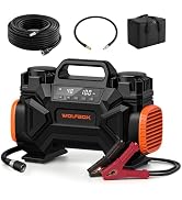 WOLFBOX 12V Dual Cylinder Air Compressor, 150PSI Digital Display with Preset Pressure & Auto Shut...