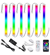 LABOREDUCER RGB Under Cabinet Lights,6 Pack Plug in or Hardwired Linkable RGB LED Closet Light wi...
