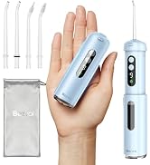 Bezvoi Mini Water Flosser for Travel, 9 Pressure Settings & 90-Days Battery | Telescopic Wide-Mou...