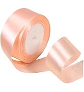 KTENGLEZ 1 Inch Satin Ribbon, 24 Yards Craft Fabric Ribbon Solid Fabric Ribbon Roll for Flower Bo...