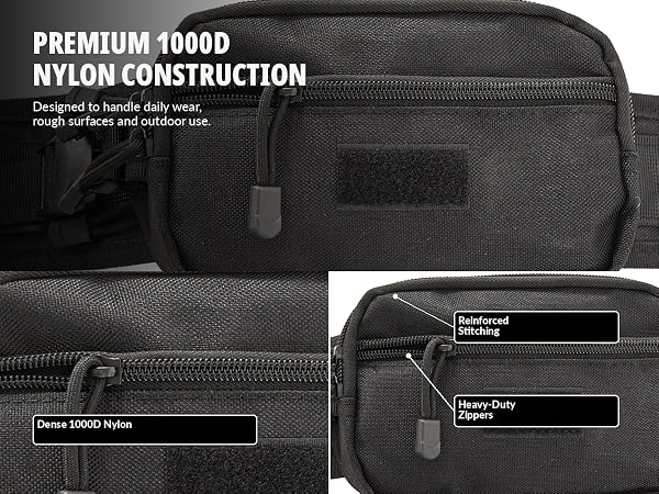 1000D Nylon Waist Pack, Up Close