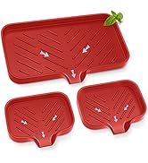 Kitchen Sink Tray,Sponge Holder for Kitchen Sink Self Draining Kitchen Soap Tray Premium Silicone...