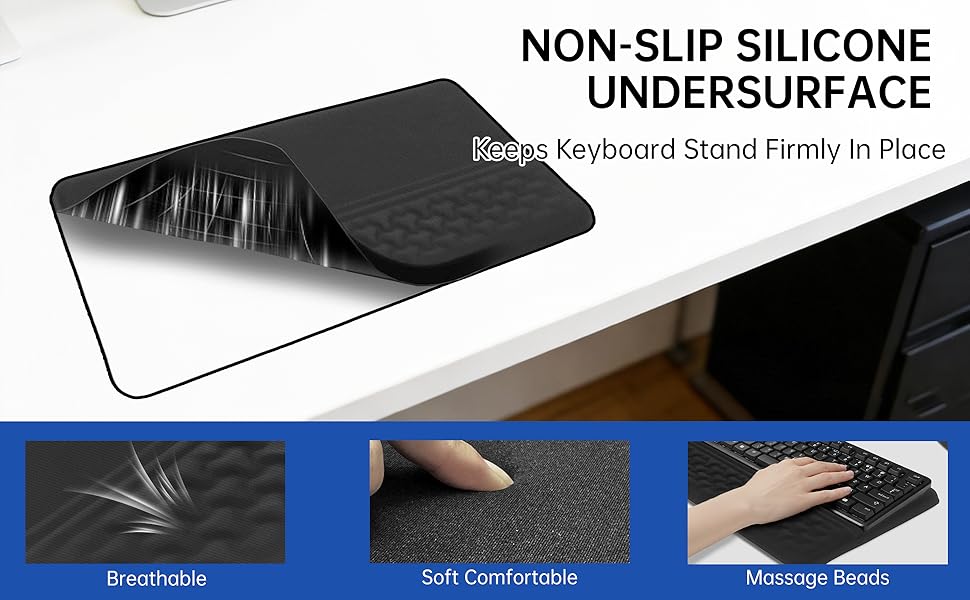 3-in-1 Ergonomic Keyboard Stand Wrist Rest Mouse Pad Set