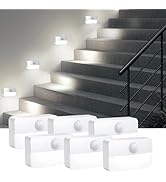 AMIR 6 Pack Mini Motion Sensor Stair Light for Indoor, Battery-Powered LED Night Light, 40 Lumen ...