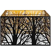 Metal Large Rectangular Lampshade For Table Lamp Floor Lamps,8"×14"×9" Black Outside Gold Inside ...