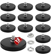 E BAVITE 12PCS Strong Rubber Coated Mounting Magnets Anti-Scratch,65 LBS Rubber Coated Neodymium ...