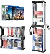 ASFSKY Game Storage Tower - 48 Games Video Game Organizer & Holder with 2 Controller Hooks, Unive...
