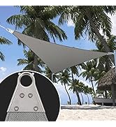 ShadeMart 12' x 12' x 12' Grey Triangle Super Ring Sun Shade Sail Canopy Awning SMTAWT12, Commeri...