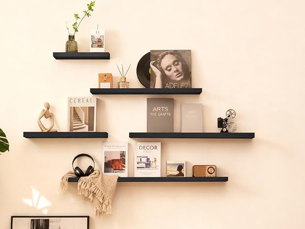floating shelves for living room