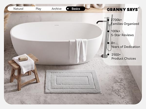 GRANNY SAYS Gray Bathroom Rugs