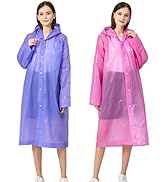 RUISHYY Rain Ponchos for Adults Women Men (2-5 Pack), Reusable EVA Raincoats Jackets with Hood Po...