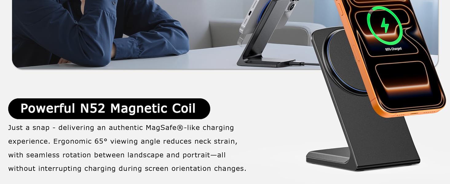 magsafe wireless charging station iphone