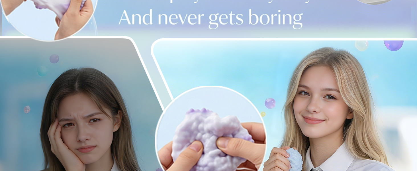 Crunchy Squishy Stress Ball, Shape-Shifting Moldable Sand Squishy for Student Anxiety Relief