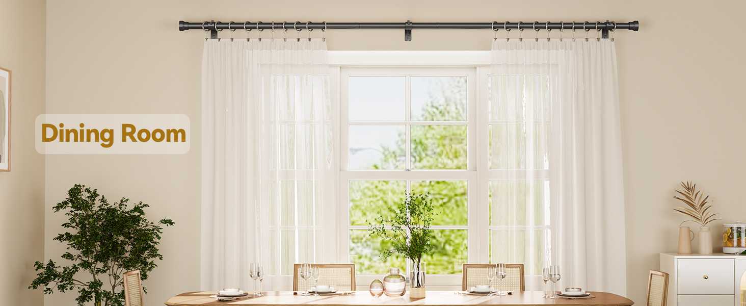 yafex heavy duty curtain rods for living room and bedroom windows