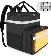 Food Delivery Backpack, Expandable Insulated Hot Pizza Bags for Delivery Bike, Large Leakproof Wa...