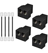 Lativu Phone Jack Splitter for Landline, RJ11 6P4C 3 Female Plug Phone Line Splitter, Two Way Tel...
