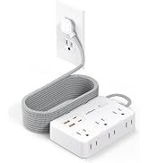 15Ft Extension Cord with Multiple Outlets, Surge Protector Power Strip with 10 Outlets & 4 USB Po...