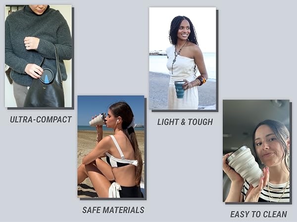 Compact reusable tumbler with safe materials, lightweight design and easy cleaning