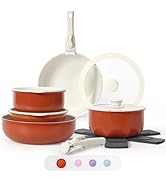 SODAY 15Pcs Pots and Pans Set Non Stick, Cookware Sets with Detachable Handle, Nonstick RV Kitche...