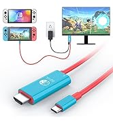 MANMUVIMO Portable USB C to HDMI Switch Dock Adapter Cable for Nintendo Switch/OLED, 2M/6.6FT, 10...