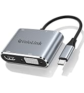 velolink USB C Hub MultiPort Adapter: hdmi vga Adapter,HDMI to USB C+VGA to USB C+PD Charger 100W...