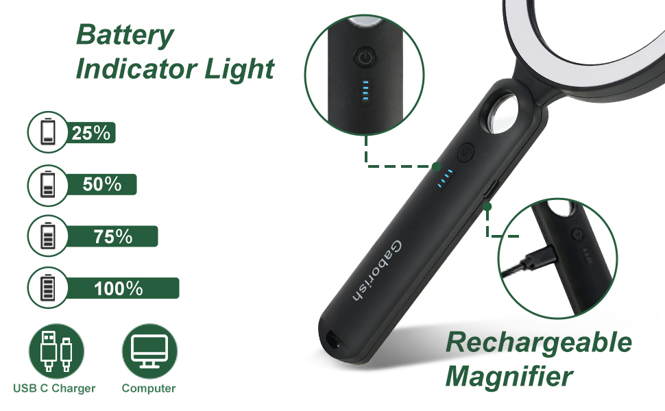 rechargeable magnifying glass