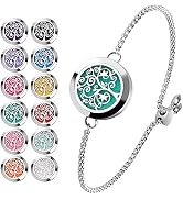 ttstar Essential Oil Diffuser Bracelet Stainless Steel Aromatherapy Locket Adjustable Bracelet Se...