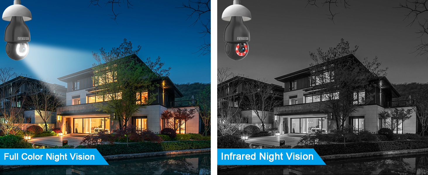 2K Light Bulb Wireless Security Camera 5Ghz WiFi Outdoor Indoor RTSP Stream Work with Alexa Onvif