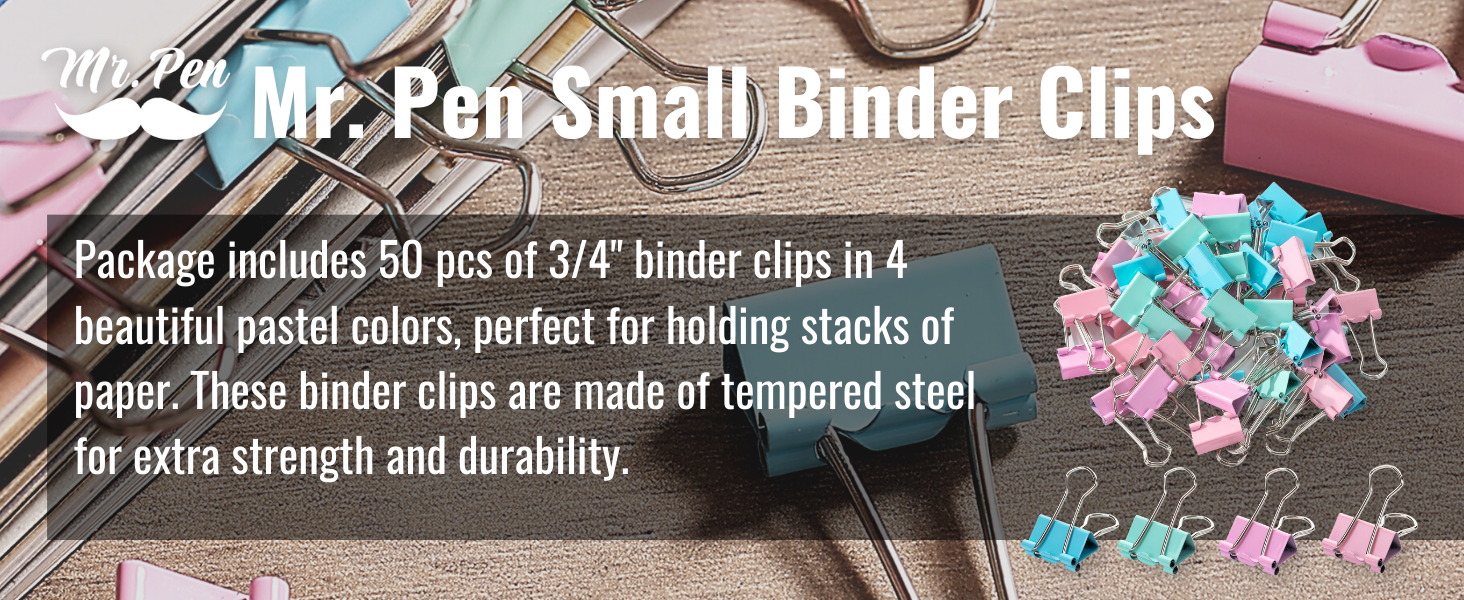 Mr. Pen- Pastel Binder Clips