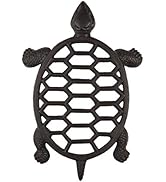GASARÉ, Cast Iron Trivet for Hot Dishes, Pots, and Pans, Metal Trivet, Sea Turtle Design, Rubber ...