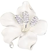 Merdia Brooch Pin for Women Flowers Brooch with Created Crystal | Elegant Brooches and Pins for w...
