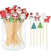 Christmas Cocktail Picks, 4.7 IN Christmas Toothpicks for Appetizers Fruit Dessert Food Sandwich,...