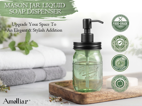 Mason jar liquid soap dispenser