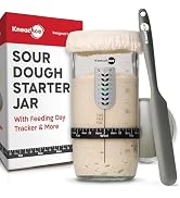 KNEADACE Sourdough Starter Jar With Date Marked Feeding Band, Thermometer, Sourdough Jar Scraper,...