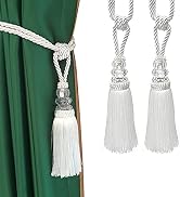 Fenghuangwu Tassel Curtain Tiebacks Handmade Curtain Tie Backs, Elegant Crystal Curtain Holdbacks...