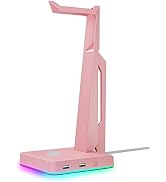IFYOO RGB Gaming Headset Stand with 2 USB Ports, Game Headphone Mount for PC, Xbox One, PS4, Swit...
