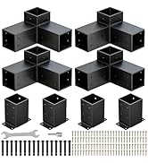 Pergola Kit, Heavy Duty 3-Way Pergola Brackets for 4"x 4" (Actual 3.5" X 3.5") Lumber,DIY Rust-Pr...