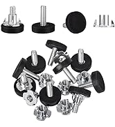 Sankoly 20 Pcs Adjustable Furniture Levelers M6 Threaded Furniture Feet Levelers Screw Glide Leve...
