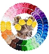 Oaoleer 40Pcs 4.5" Hair Bows Clips Grosgrain Ribbon, Alligator Clips, Barrettes Hair Accessories ...
