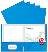 50 Packs Blue Two Pocket Folders,File Folder Letter Size,8.5x11Inches File Folders for Office,Sch...